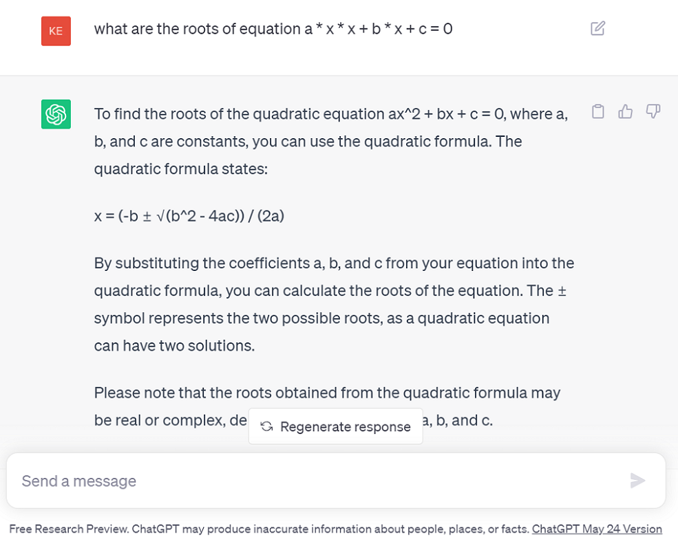 Roots of Equation