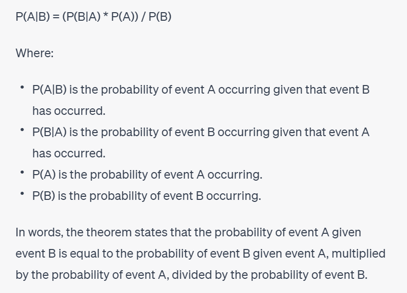 Bayes Theorem details