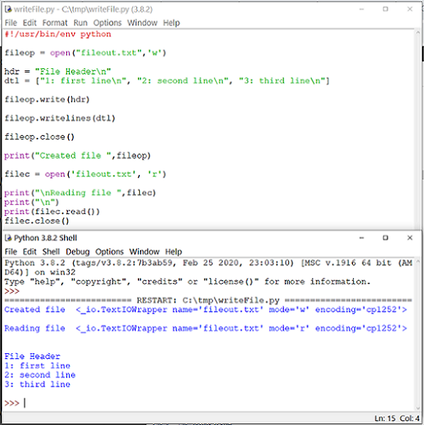 Read write a file