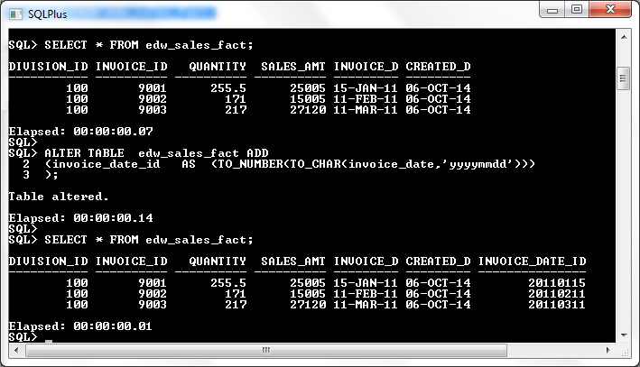 Oracle 11g Virtual Column Creation