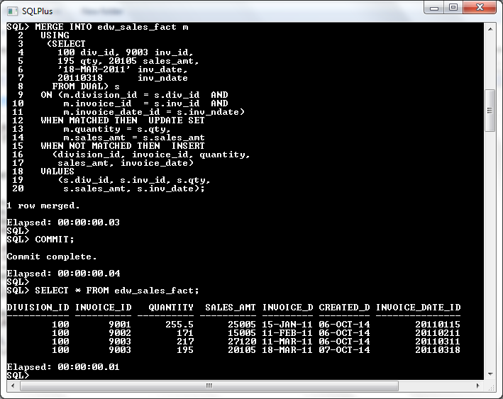 Oracle 11g Merge With Virtual Column