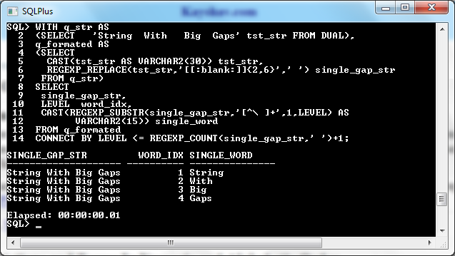 Oracle REGEXP_SUBSTR output