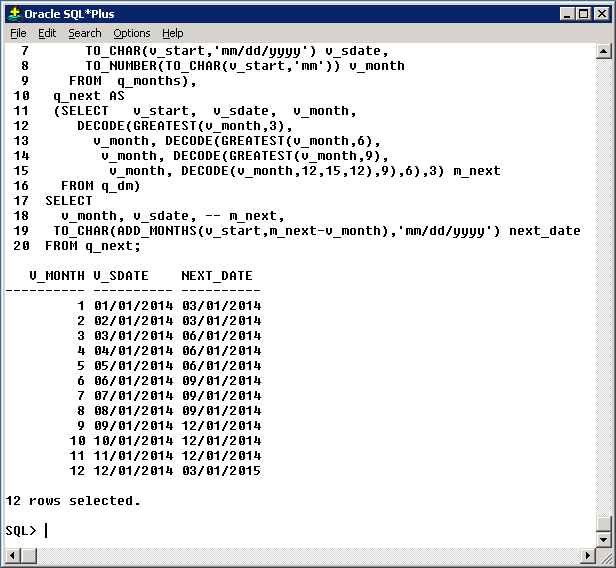 Date Hopping Setup Query