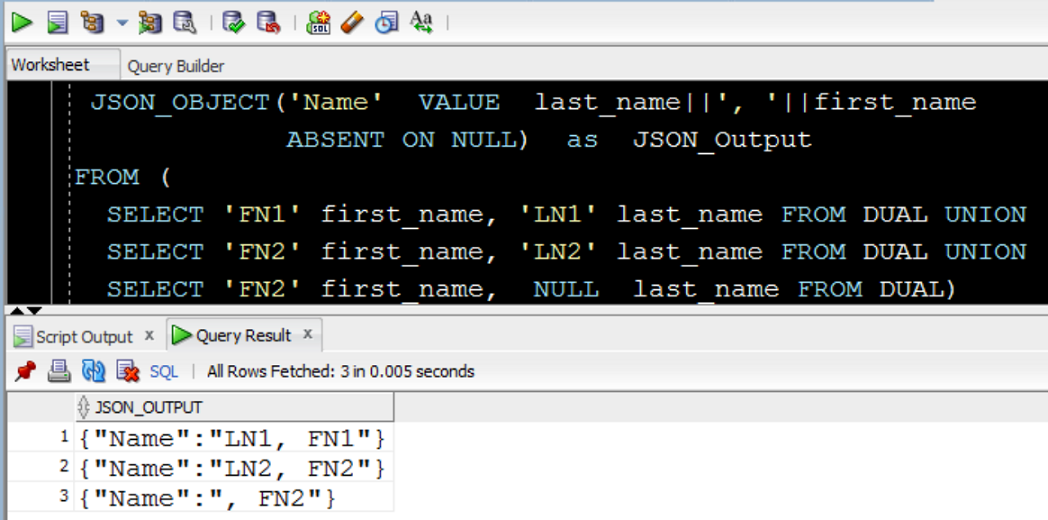 JSON_OBJECTAGG